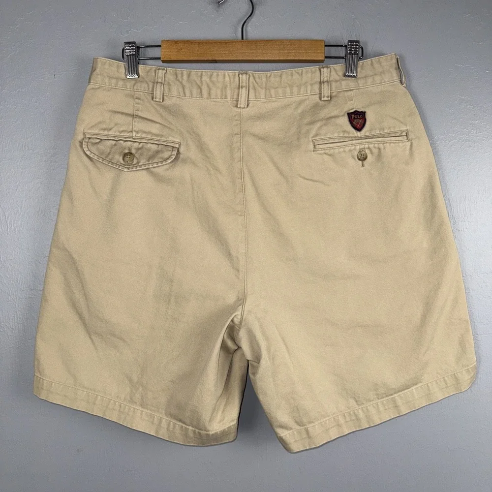 Polo Golf Ralph Lauren Khaki Tan Chino Shorts Men's 35* Fairway Fit VTG *READ